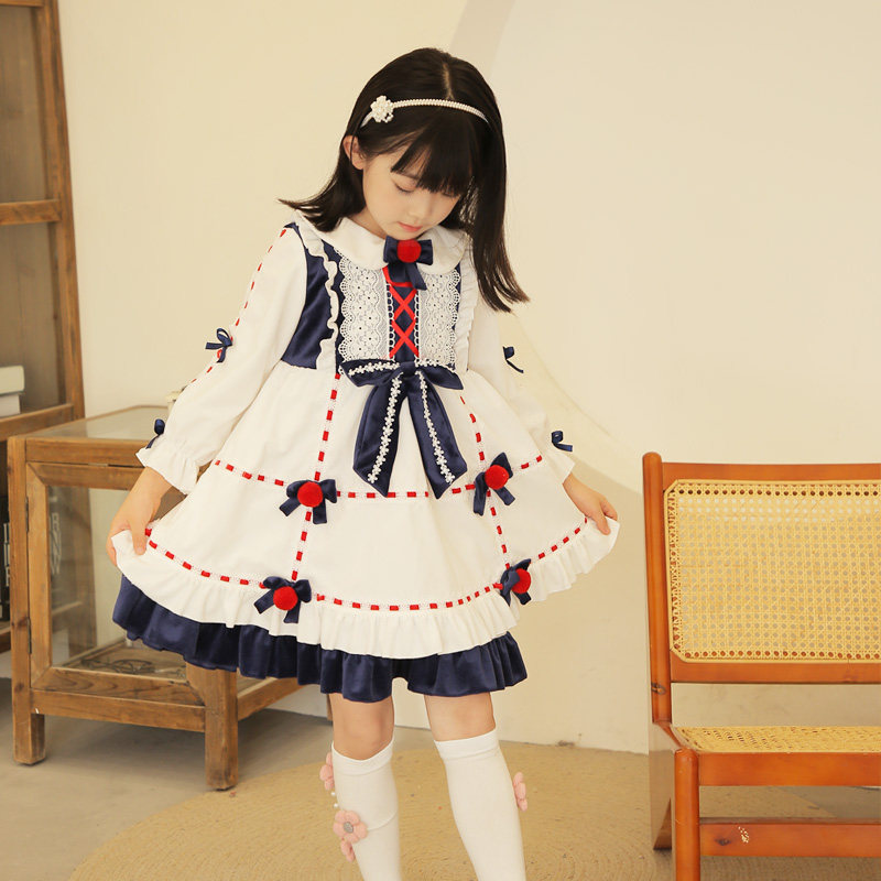2022 autumn and winter Lolita cute Scuola RoRita Children's princess skirt Girl dress foreign dress Birthday Gown