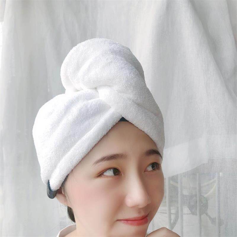 Japan double layer white dry hair hat women's speed dry super strong absorbent pack turban towel shower cap dry hair towel 2021 new model
