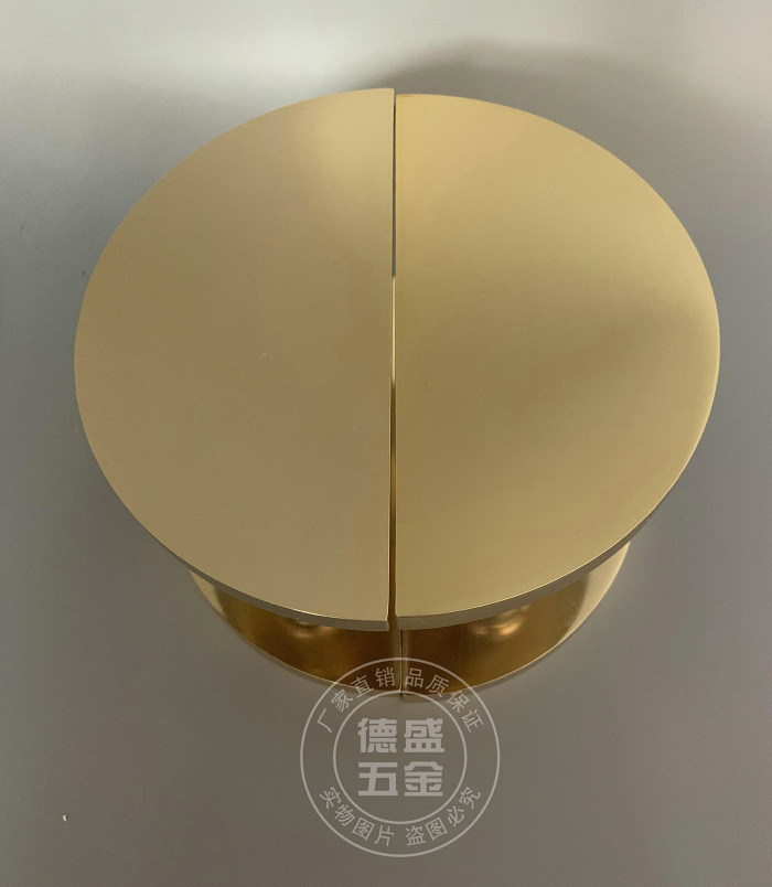 Golden semi-circular no-frame glass door handle extravagant solid wood door handle Central European style clubhouse door armrests brief
