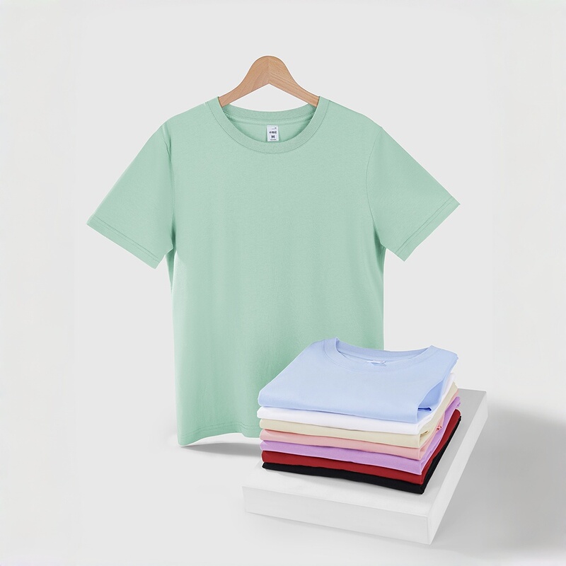 Ludao Wdq20002 Women's Full Cotton Brushed Fabric Slim Fit Round Neck Short T-Shirt with Slim Waist and Short Sleeves