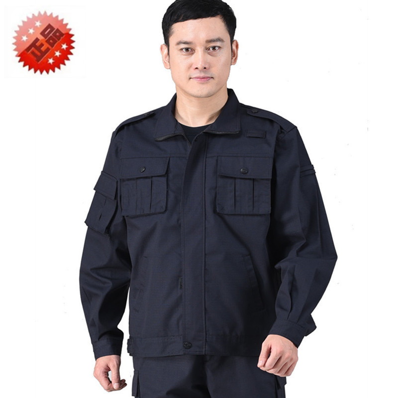 Authentic Grid-Patterned Winter Training Uniform, Navy Blue Training Jacket, Spring and Autumn Duty Uniform, Winter Security Uniform, Summer Work Uniform for Men Authentic Grid-Patterned Winter Training Uniform, Navy Blue Training Jacket, Spring and Autumn Duty Uniform, Winter Security Uniform, Summer Work Uniform for Men