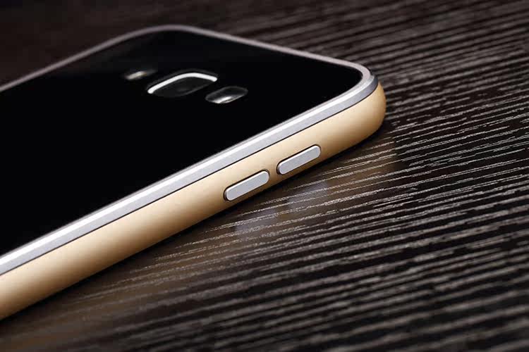 Luphie Aircraft Aluminum Metal Frame 9H Tempered Glass Back Cover Case for Samsung Galaxy E7 E7000