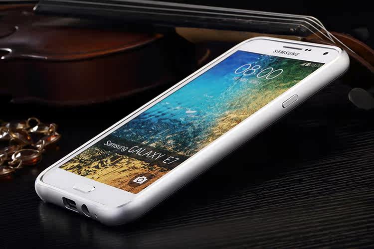 Luphie Aircraft Aluminum Metal Frame 9H Tempered Glass Back Cover Case for Samsung Galaxy E7 E7000