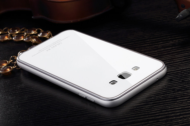 Luphie Aircraft Aluminum Metal Frame 9H Tempered Glass Back Cover Case for Samsung Galaxy E7 E7000