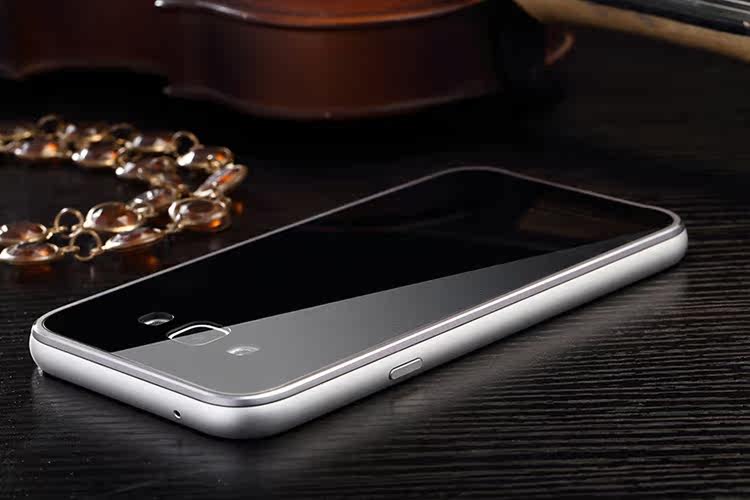 Luphie Aircraft Aluminum Metal Frame 9H Tempered Glass Back Cover Case for Samsung Galaxy E7 E7000