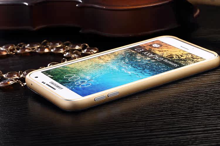 Luphie Aircraft Aluminum Metal Frame 9H Tempered Glass Back Cover Case for Samsung Galaxy E7 E7000