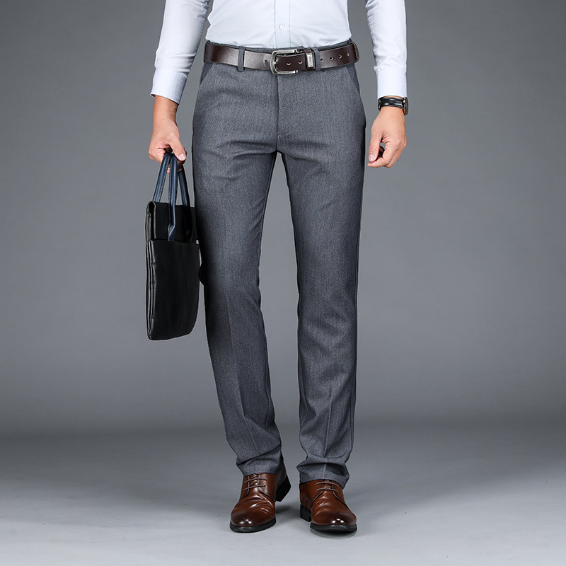 Spring and summer casual pants men's pants Tencel business casual pants men's trousers Straight loose pants men