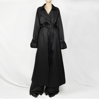 没2月 时尚领衔 高级长款风衣显瘦宽松有光泽2025秋季新款外套