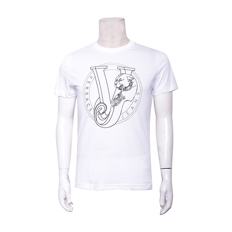 Special 450- V sub-line spring and autumn men's casual short sleeve T-shirt white brand printing