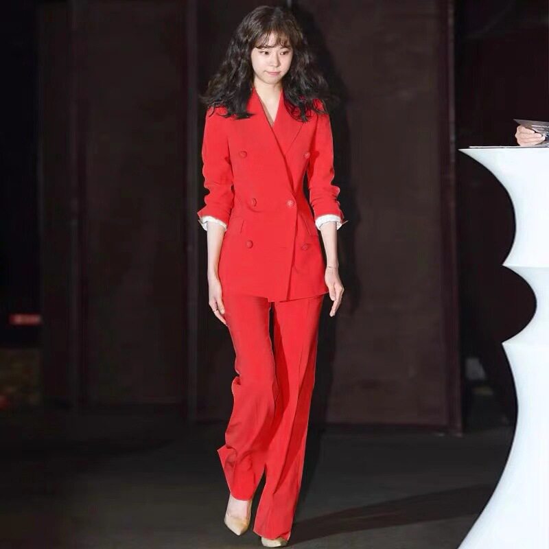 Big code Women in professional work Western-style suit Women fat mm200 catty Spring Korean version Fashion Body Suit-Taobao