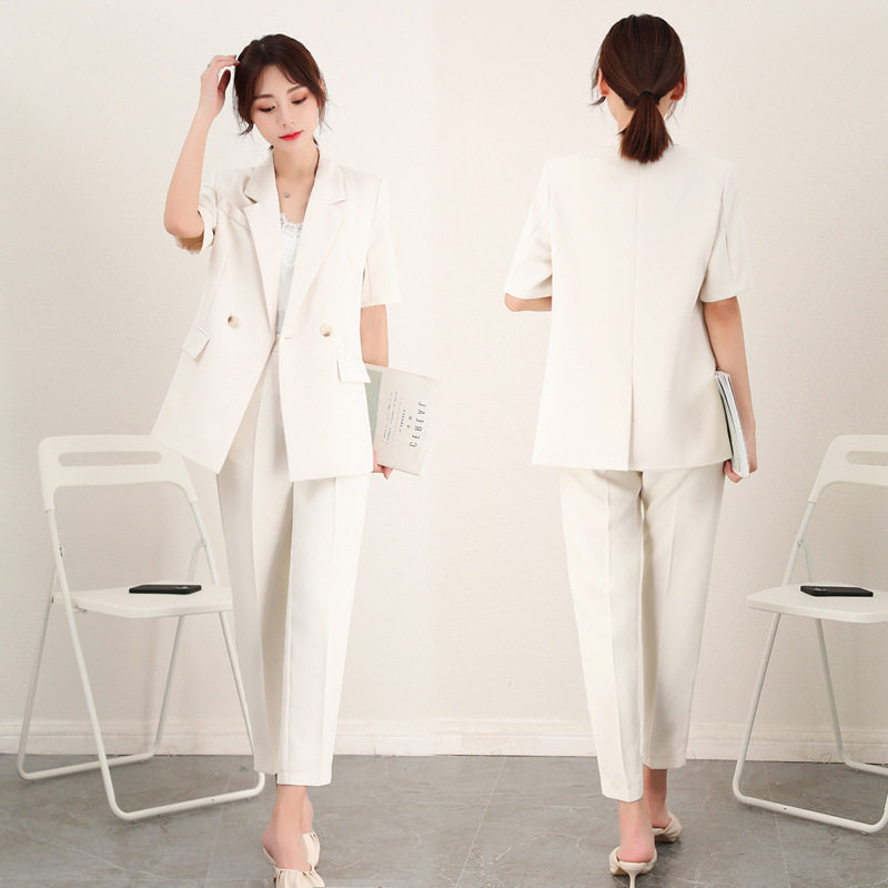 Large size temperament thin casual small suit fat mm200 loose occupational savoring short sleeve suit summer