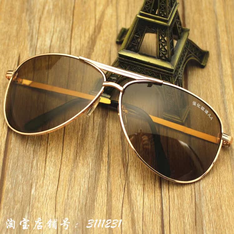 Kính mát Kính Mát Nam Gương Gương Kính Mát Màu Nâu chịu mài mòn Glass Lens Sunglasses