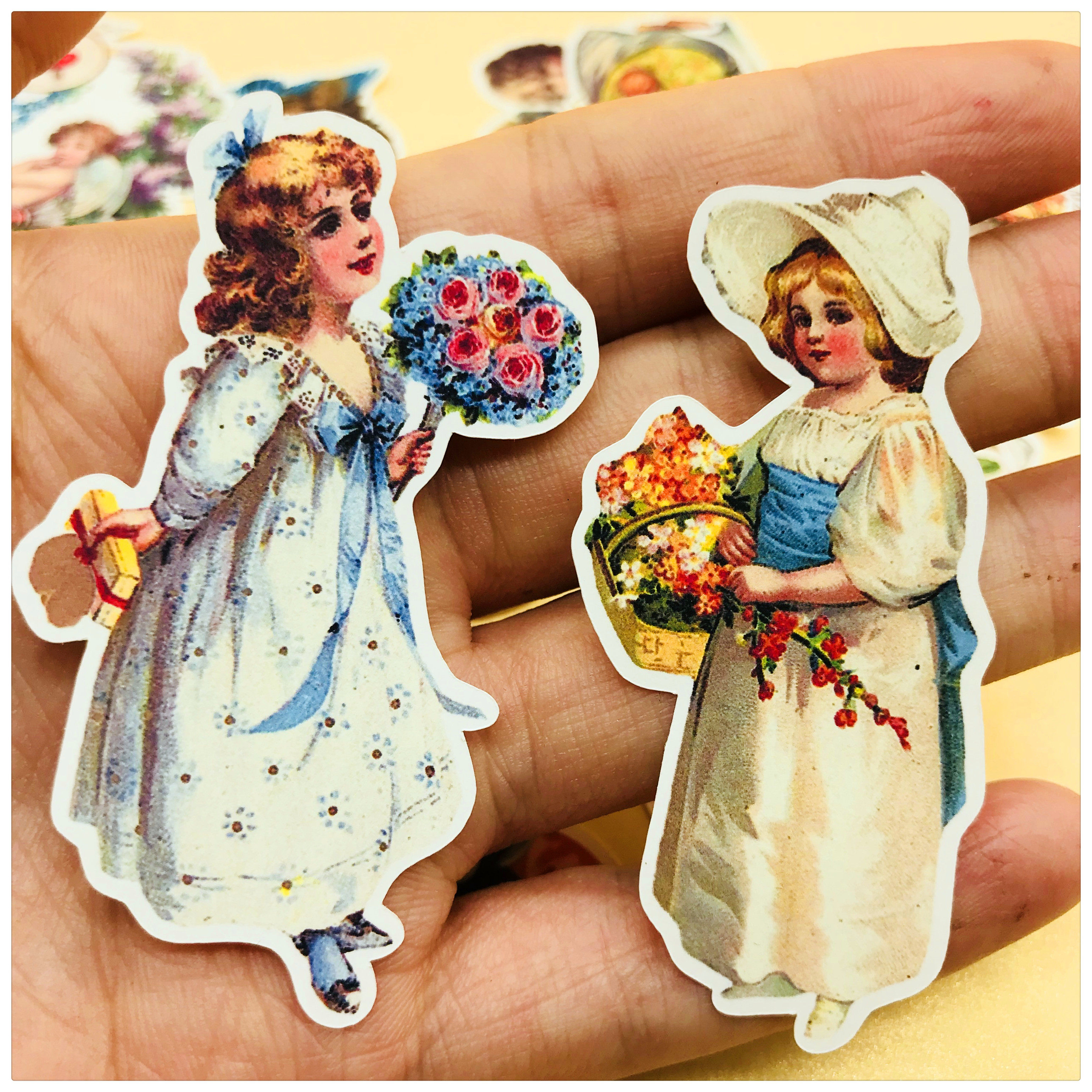 Hand account sticker pack Retro Flower Fairy 26 pieces Hand account sticker photo album decoration 25 yuan