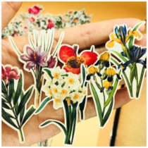 Handbook sticker bag TN vintage plant flowers 160 pieces into hand sticker photo album decoration