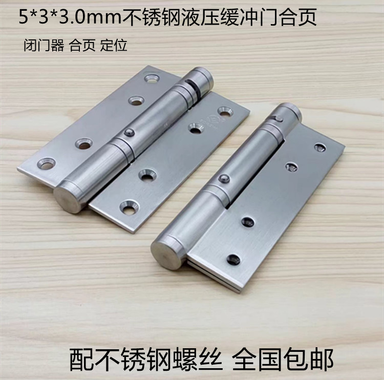 Invisible door hinge stainless steel hydraulic buffer positioning with door closer automatic door closing hinge spring hinge 5 inches