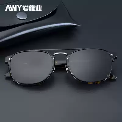 ABC hanging piece polarizer retro round frame clip men and women tide sunglasses sunglasses clip drive hanging piece