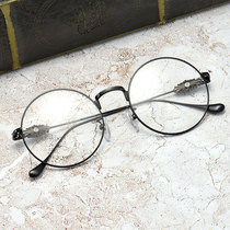 Eye Frames Womens Round Frame Retro Punchro Sculptures Flowers Full Frame Light Art Mens Flat Mirror Matching Nearsightedness Eyes Women