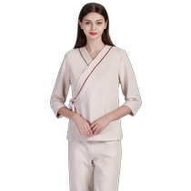 Beauty and Bodybuilding Hospital Gown Medical Beauty Examination Gown Patient Gown Split Suit Lace Up Inpatient Surgical Gown