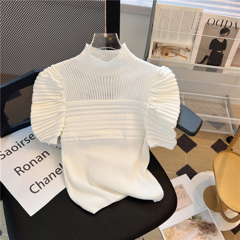 The Store Has Withdrawn the Cut-Label French-Style High-End Tea Break Knit Top for Women, a New Summer Model That Is Unique, Exquisite, and Super Pretty