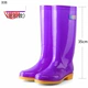 Giày đi mưa ống cao dưới nước mùa đông của nữ cộng với nhung ấm giày trượt nước giày cao su gân trong những ngày mưa mùa xuân và mùa thu giày đi mưa - Rainshoes