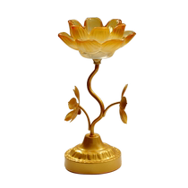 Home Buddhist temple lamp candle oil lamp candlestick for Buddha Guanyin imitation glass tall lotus butter lamp holder