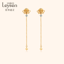 Lai Shen Tong Ling Jewelry Crown Series Diamond Earrings kgold earrings earrings earrings with hand gifts