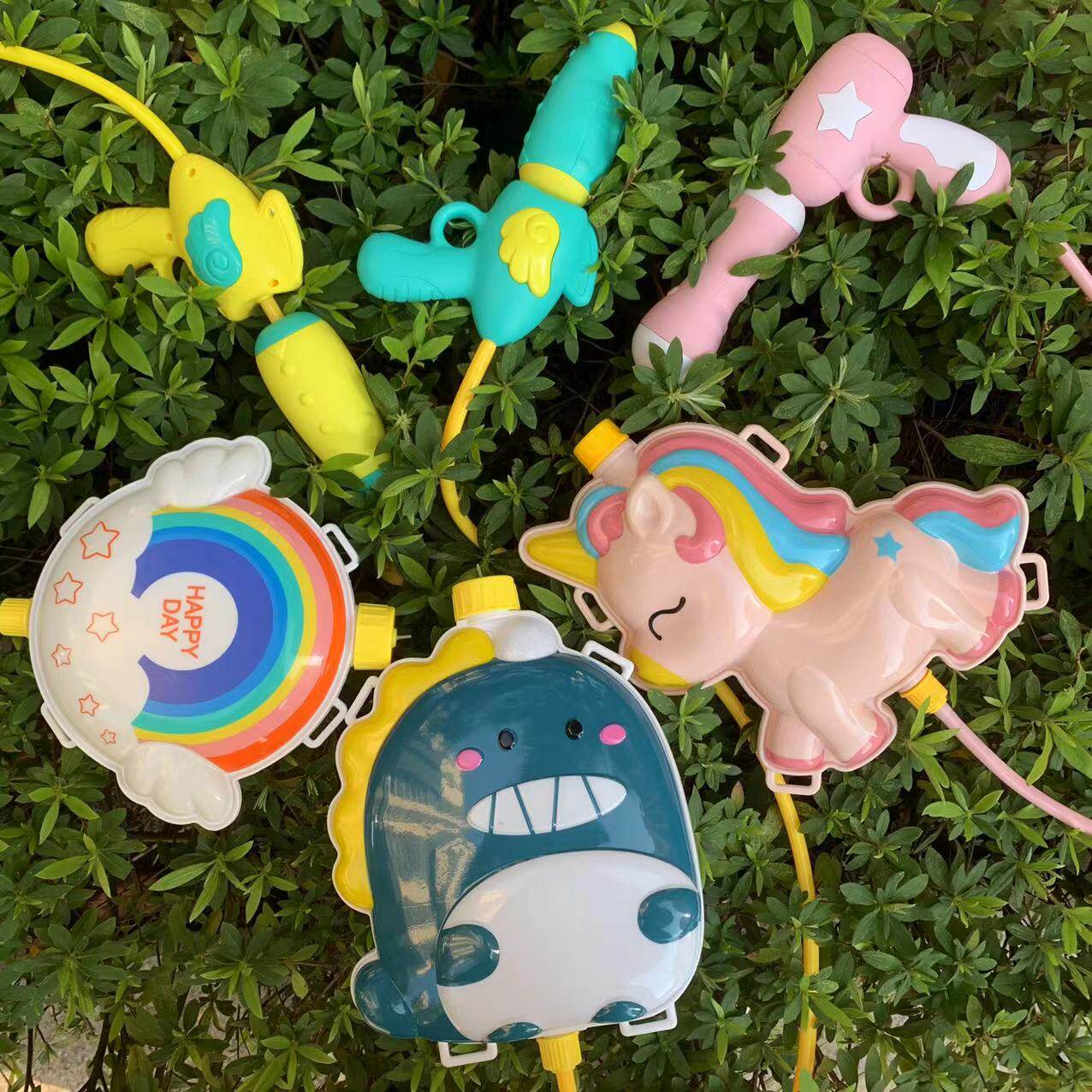 Net red large children's water gun pull-out water spray toy baby girl boy backpack small water gun fight water fight - Taobao