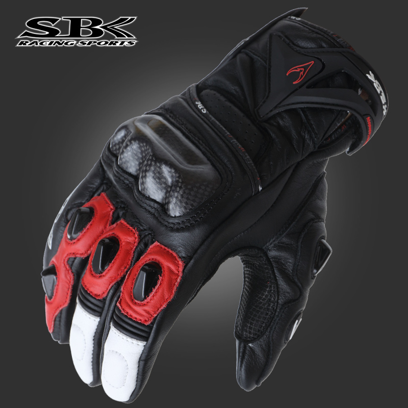 Taiwan SBK rider Glove Locomotive Racing Bike Riding touch screen gloves Carbon fiber breathable imported calf leather