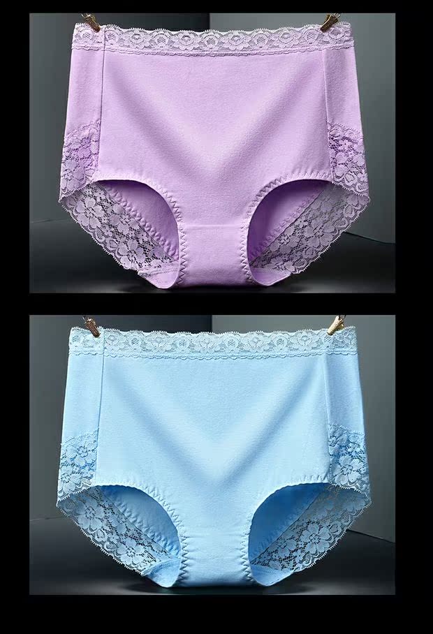 4 tải cotton đồ lót nữ trung eo ren kích thước lớn 100% cotton vải không tóm tắt gợi cảm quần lót su nam
