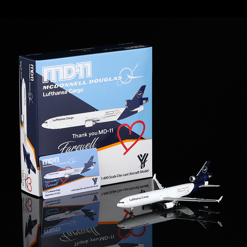Yy Wings 1/400 Lufthansa Md-11 D-Alcc Series Painted Metal Cargo Aircraft Model