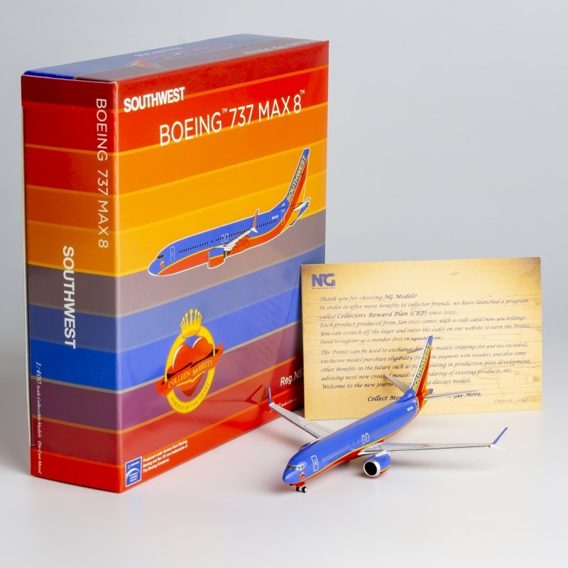 Ng Lite 1/400 N872Cb/N871Hk Southwest Airlines B737 Max8 Metal Airplane Model