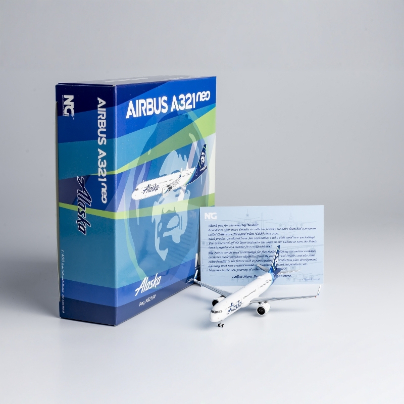 Ng Models 1/400 Alloy Passenger Aircraft Model A321Neo Alaska Airlines N921Va