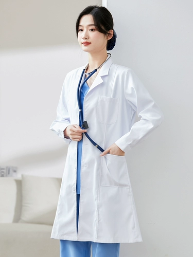 Элитный белый халат, униформа врача, униформа медсестры, для салонов красоты, короткий рукав