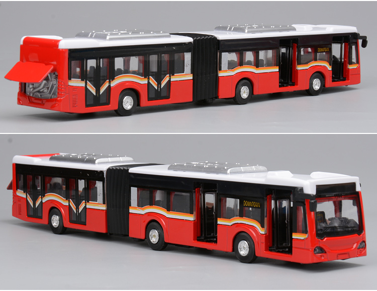 Full xe buýt Bắc Kinh 2 xe buýt bốn cửa hai phần mở rộng xe buýt hợp kim mô hình xe đồ chơi - Chế độ tĩnh sỉ đồ chơi trẻ em