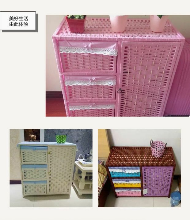 mây hiện đại giá rẻ tủ nhỏ gọn mục vụ môi trường cho trẻ em gỗ tủ quần áo tủ điện thoại tủ đầu giường lưu trữ - Buồng tủ gỗ đựng quần áo