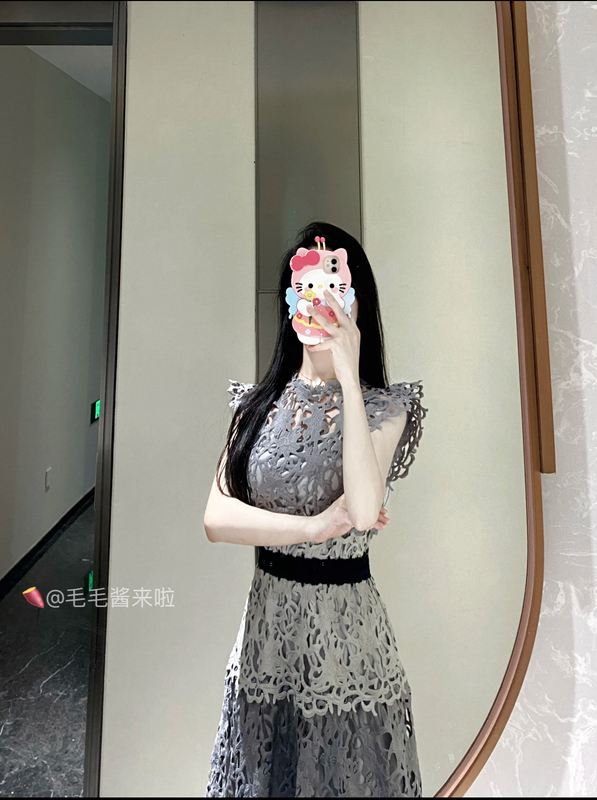 Soft Little Aba~ Heavy-Duty Sn*Del Japanese Retro Lace Crochet Hollow-Out Dress! so Intricate Aaa Soft Little Aba~ Heavy-Duty Sn*Del Japanese Retro Lace Crochet Hollow-Out Dress! so Intricate Aaa
