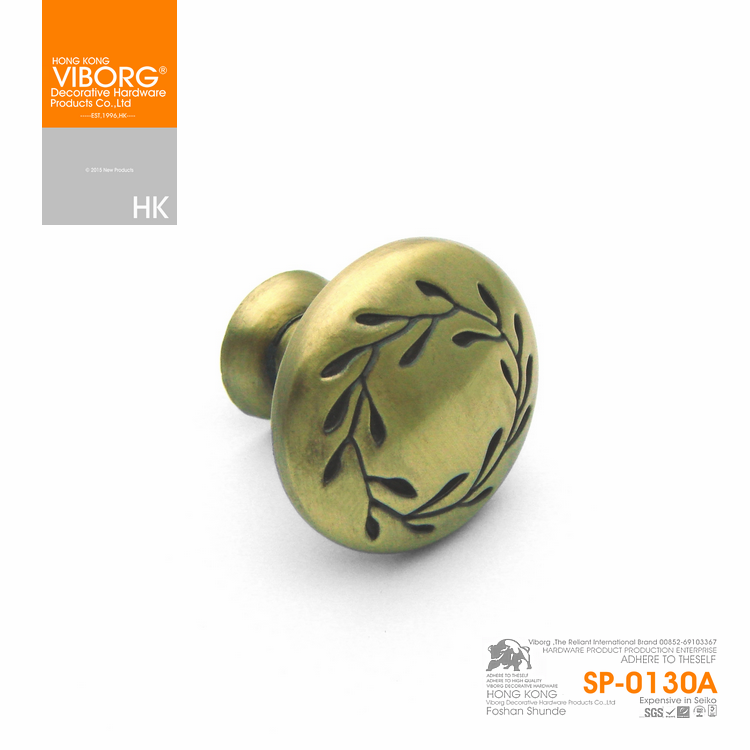 (Hong Kong Castle) Old Flowers Handle European Handle Furniture Handle Bronze Hand Handle SP-0130A