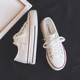 Hong Kong Trendy Brand Height-Increasing Canvas Shoes for Women 2024 Summer and Autumn New Thick-Soled 5cm White Shoes Student Versatile Sneakers