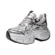 8cm Thick-Soled Height-Increasing Dad Shoes for Women, 2025 Autumn New Model, Mesh Genuine Leather Breathable Height-Increasing Slimming Casual Shoes