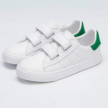 Mowa Magic Tape Breathable Non-Slip White Shoes for Girls, Versatile Soft-Soled Casual Sneakers for Boys, Student Board Shoes for Autumn