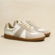 [Cowhide Version] Couple's Matching German Training Shoes, Genuine Leather White Sneakers, Women's College-Style Flat Sports Casual Sneakers, Men's