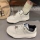 White Deer Style Crackle Leather Sneakers for Women, Thick-Soled Height-Increasing 2024 Spring/Summer New Casual Sports Shoes, White Shoes
