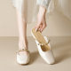 Weiwei Women's 6579-2 Open-Toe Mules with Rivets, French Style Chunky Heel Sandals for Summer