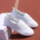 First-Layer Cowhide White Shoes for Women, Soft and Stylish for Spring and Summer, Flat Slip-On Versatile Casual Shallow-Mouthed Single Shoes
