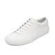 Liu Wen's Same Style White Sneakers for Women, New Genuine Leather Flat-Soled Sports Casual Shoes, White Leather Lace-Up Versatile Sneakers for Women