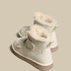 Women's Snow Boots 2024 Winter New Style, Integrated Leather and Fur, Thick-Soled, Velcro Short Boots, Fleece-Lined, Thickened, Warm Cotton Shoes