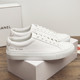 Liu Wen's Same Style White Sneakers for Women, New Genuine Leather Flat-Soled Sports Casual Shoes, White Leather Lace-Up Versatile Sneakers for Women
