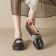 Weiwei Girl 993-7 Square-Toe Flat Slip-On Soft Sole Closed-Toe Half-Mule Summer Outdoor Slippers for Women