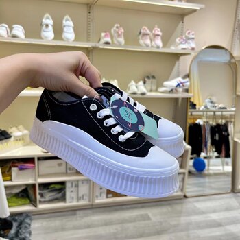 Mowa Genuine Sofia Casual Canvas Shoes Korean Style Women's Velcro Sneakers White Shoes