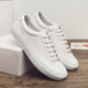 Liu Wen's Same Style White Sneakers for Women, New Genuine Leather Flat-Soled Sports Casual Shoes, White Leather Lace-Up Versatile Sneakers for Women